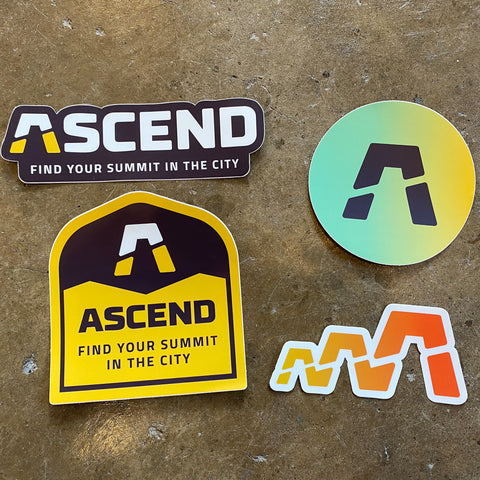 Assorted Stickers - ASCEND Climbing's various logos